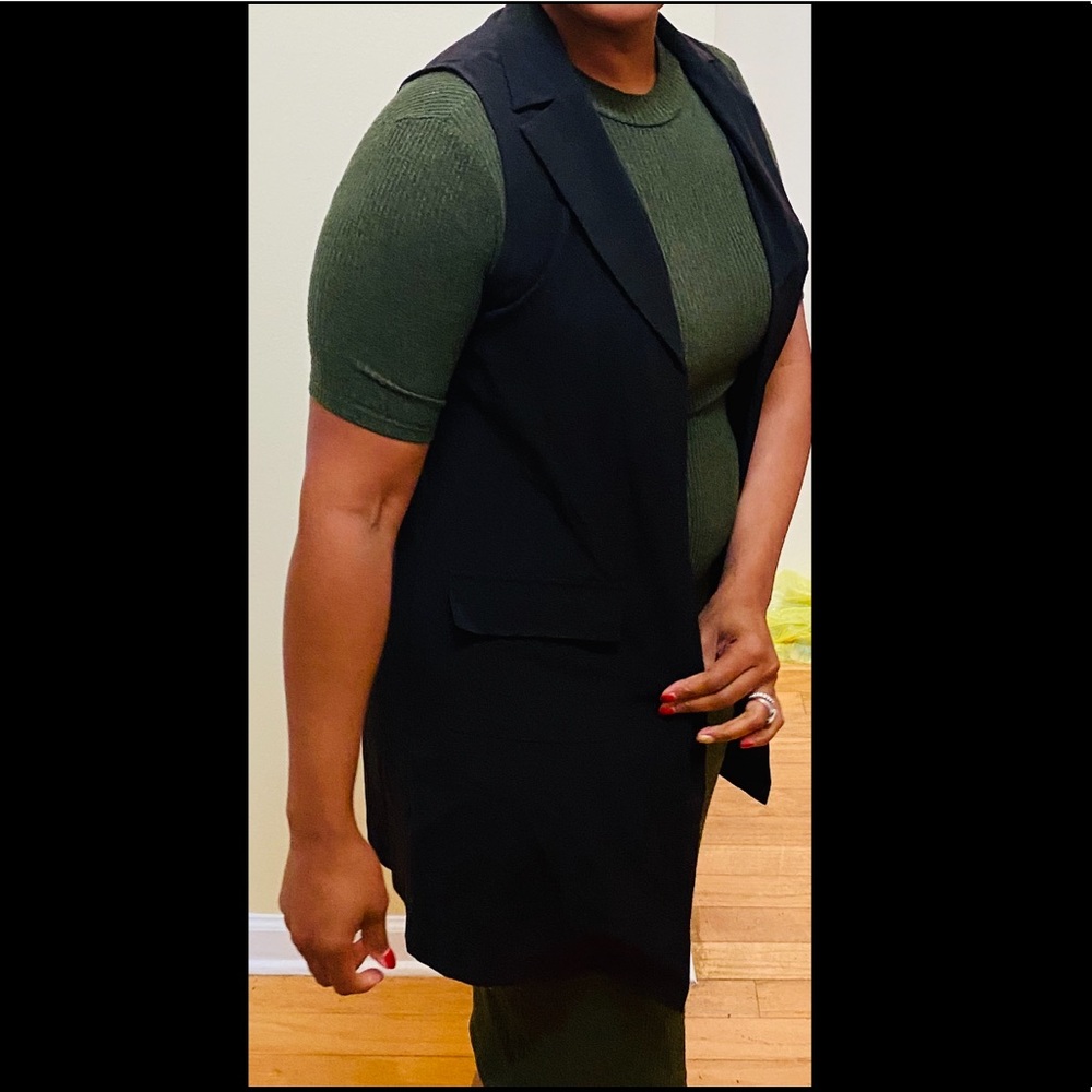 Black long vest